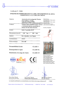 Ensayo de permeabilidad al aire, estanqueidad al agua y