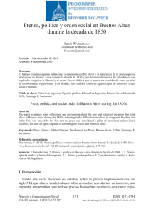 Prensa, política y orden social en Buenos Aires durante la década