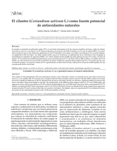 El cilantro (Coriandrum sativum L.) como fuente potencial de