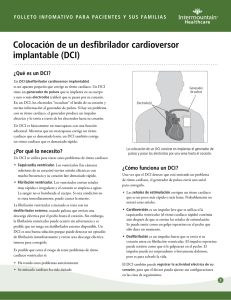 Colocación de un desfibrilador cardioversor implantable (DCI)