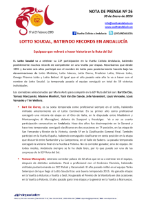 Comunicado 26. Lotto Soudal, batiendo records en Andalucía