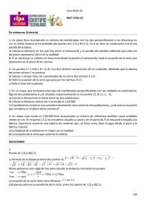Curs 2015-16 MAT CFGS-22 De exámenes (Valencia) 1. Un plano