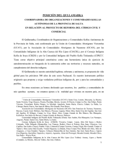 POSICI&Oacute;N DEL QULLAMARKA