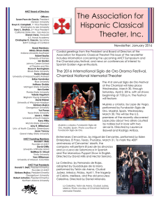 January 2016 - The Association for Hispanic Classical Theater (AHCT)