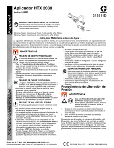 313911D HTX 2030 Applicator, Instructions-Parts, Spanish