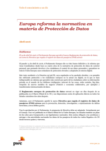 Europa reforma la normativa en materia de Protección de Datos