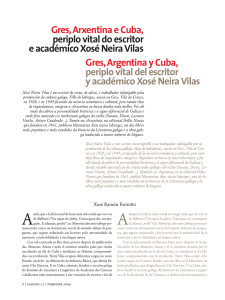 Gres,Arxentina e Cuba, periplo vital do escritor e académico