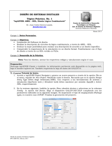 DISEÑO DE SISTEMAS DIGITALES Tópico Práctico. No. 1