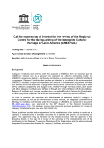 Call for expression of interest for the review of the Regional Centre