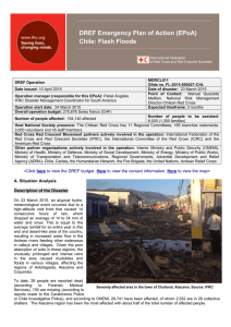 DREF Emergency Plan of Action (EPoA) Chile: Flash Floods