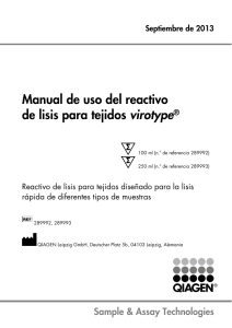 Manual de uso del reactivo de lisis para tejidos virotype