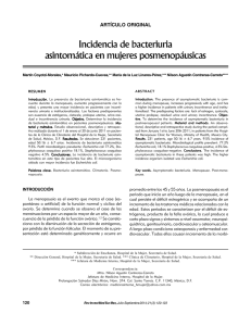 Incidencia de bacteriuria asintomática en mujeres posmenopáusicas