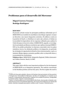 Problemas para el desarrollo del Mercosur