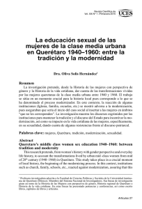 La educación sexual de las mujeres de la clase media urbana en