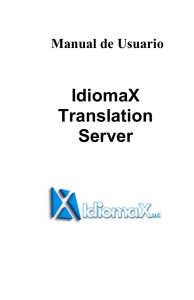Descargar Manual de Usuario de IdiomaX Translation Server