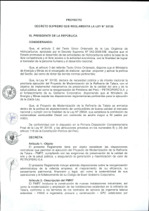 Page 1 PROYECTO DECRETO SUPREMO QUE REGLAMENTA LA