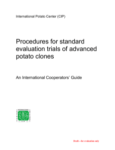 Procedures for standard evaluation trials of advanced potato clones
