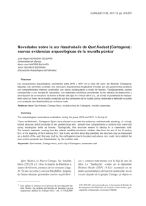 Novedades sobre la arx Hasdrubalis de Qart Hadast (Cartagena