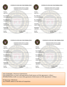 USSF Substitution Pass