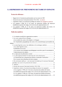 la repression du phenomene sectaire en espagne