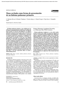 Masa cavitada como forma de presentación de un linfoma pulmonar