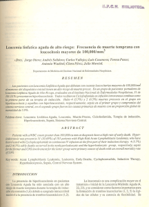 Leucemia linfatica aguda de alto riesgo: Frecuencia de muerte