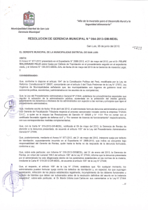 RESOLUCION DE GERENCIA MUNICIPAL N ° 064-2013-GM-MDSL