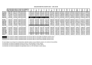 SUELDOS BRUTOS AGOSTO 2014 - +10% ACUM SAL.BAS. SAL