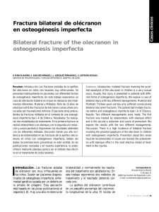 Fractura bilateral de olécranon en osteogénesis imperfecta Bilateral