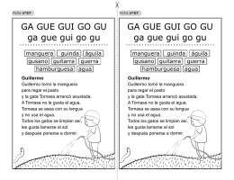 TALLER USO DE LA SÍLABA GA, GO, GU GUE, GUI