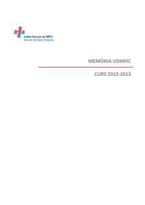 Memòria UDMFiC 2012-2013  - Serveis de Salut Integrats Baix