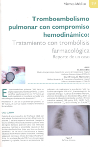 Tromboembolismo pulmonar con compromiso hemodinámico: