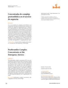 Concentrados de complejo protrombínico en el servicio de urgencias