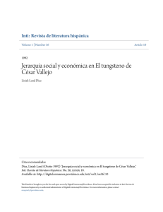 Jerarquía social y económica en El tungsteno de César Vallejo