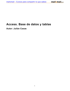 Access. Base de datos y tablas