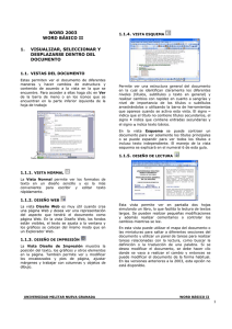 word 2003 word básico ii 1. visualizar, seleccionar y desplazarse