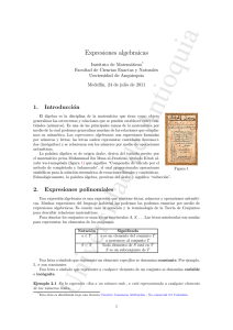 Expresiones algebracias - Universidad de Antioquia