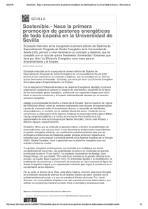 Sostenible.- Nace la primera promoción Universidad de Sevilla