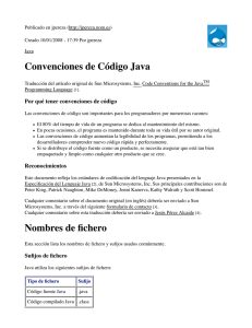 Convenciones de Código Java Nombres de fichero