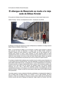 El albergue de Mazarredo se muda a la vieja sede de Bilbao Kirolak