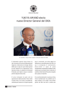 YUKIYA AMANO electo nuevo Director General del OIEA