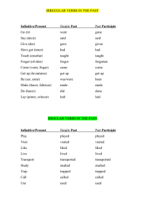 irregular verbs in the past