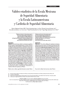 Validez estad&iacute;stica de la Escala Mexicana de Seguridad Alimentaria