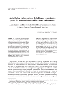 Alain Badiou y el recomienzo de la Idea de comunismo a partir del