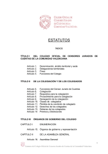 Estatutos del Colegio Oficial de Censores Jurados de Cuentas de la