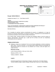 Formato de Actualización - Organización Puerto de Cartagena