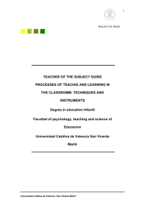 TEACHER OF THE SUBJECT GUIDE PROCESSES OF TEACHIG