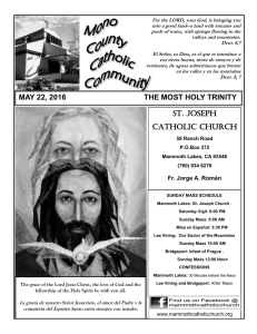 may 22, 2016 the most holy trinity st. joseph catholic church