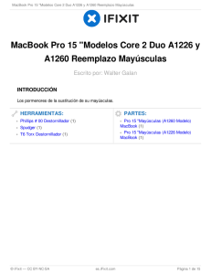 MacBook Pro 15" Core 2 Duo Models A1226 and A1260 Upper