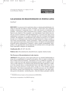 Los procesos de descentralización en América Latina